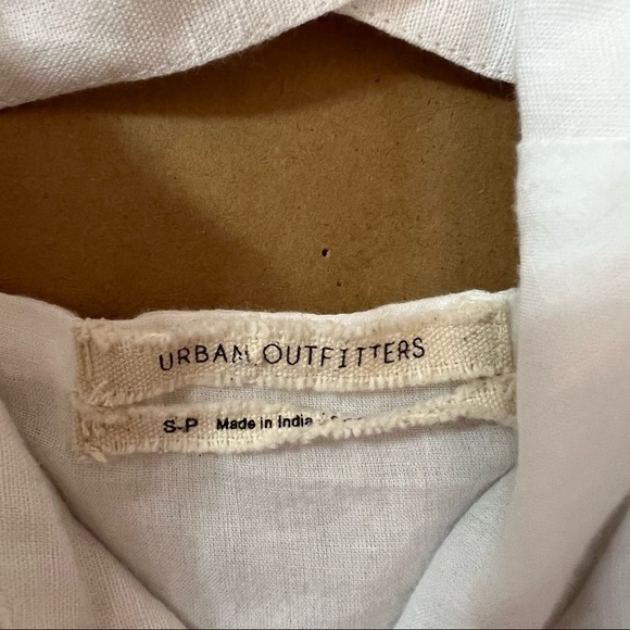 Urban Outfitters | Linen Button Down Front Strappy Back Mini Dress White Size S - Picture 3 of 14